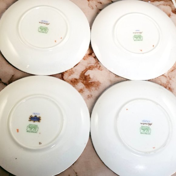 Shelley Bone China Espresso Cup & Saucer Flat Demi Set Sheraton Blue England - Picture 6 of 16